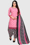 Baby Pink Cotton Blend Printed Unstitched Salwar Suit Material
