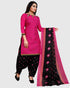 Magenta Cotton Blend Printed Unstitched Salwar Suit Material