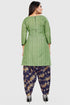 Green Cotton Blend Printed Unstitched Salwar Suit Material