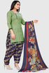Green Cotton Blend Printed Unstitched Salwar Suit Material