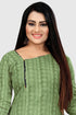 Green Cotton Blend Printed Unstitched Salwar Suit Material