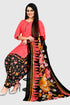 Peach Cotton Blend Printed Unstitched Salwar Suit Material
