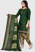 Green Cotton Blend Printed Unstitched Salwar Suit Material