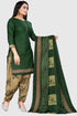 Green Cotton Blend Printed Unstitched Salwar Suit Material