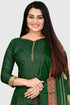 Green Cotton Blend Printed Unstitched Salwar Suit Material