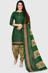 Green Cotton Blend Printed Unstitched Salwar Suit Material