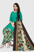 Turquoise Blue Cotton Blend Printed Unstitched Salwar Suit Material