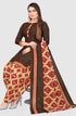 Brown Cotton Blend Printed Unstitched Salwar Suit Material