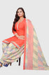 Peach Cotton Blend Printed Unstitched Salwar Suit Material