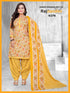 Yellow & Orange Cotton Blend Printed Unstitched Salwar Suit Material