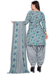 Grey & Green Cotton Blend Printed Unstitched Salwar Suit Material