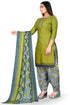 Green Cotton Blend Printed Unstitched Salwar Suit Material
