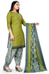 Green Cotton Blend Printed Unstitched Salwar Suit Material