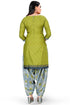 Green Cotton Blend Printed Unstitched Salwar Suit Material