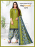 Green Cotton Blend Printed Unstitched Salwar Suit Material
