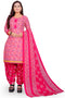 Pink Cotton Blend Printed Unstitched Salwar Suit Material