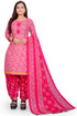 Pink Cotton Blend Printed Unstitched Salwar Suit Material