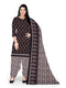 Brown & Beige Cotton Blend Printed Unstitched Salwar Suit Material