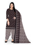 Brown & Beige Cotton Blend Printed Unstitched Salwar Suit Material