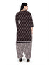 Brown & Beige Cotton Blend Printed Unstitched Salwar Suit Material