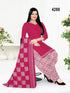 Pink Cotton Blend Printed Unstitched Salwar Suit Material