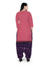 Gajari Pink Cotton Blend Printed Unstitched Salwar Suit Material