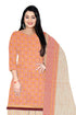 Light OrangeCotton Blend Printed Unstitched Salwar Suit Material