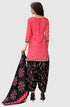 Pink Cotton Blend Printed Unstitched Salwar Suit Material