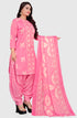 Pink Cotton Blend Printed Unstitched Salwar Suit Material