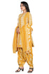 Yellow Cotton Blend Embroidered Unstitched Salwar Suit Material