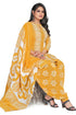 Yellow Cotton Blend Embroidered Unstitched Salwar Suit Material