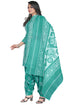 Sea Green Cotton Blend Embroidered Unstitched Salwar Suit Material