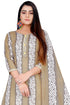 Grey & Beige Cotton Blend Printed Unstitched Salwar Suit Material