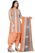 Light Orange & Grey Cotton Blend Printed Unstitched Salwar Suit Material
