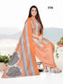 Light Orange & Grey Cotton Blend Printed Unstitched Salwar Suit Material