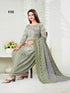 Beige & Grey Cotton Blend Printed Unstitched Salwar Suit Material