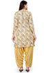 Yellow & Grey Cotton Blend Printed Unstitched Salwar Suit Material