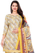 Yellow & Grey Cotton Blend Printed Unstitched Salwar Suit Material