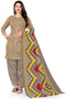 Grey & Yellow Cotton Blend Printed Unstitched Salwar Suit Material