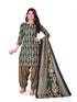 Green & Beige Cotton Blend Printed Unstitched Salwar Suit Material