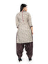 Grey Cotton Blend Printed Unstitched Salwar Suit Material