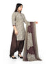 Grey Cotton Blend Printed Unstitched Salwar Suit Material
