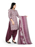 Mauve Cotton Blend Printed Unstitched Salwar Suit Material
