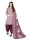 Mauve Cotton Blend Printed Unstitched Salwar Suit Material
