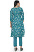 Aqua Cotton Blend Printed Unstitched Salwar Suit Material