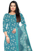 Aqua Cotton Blend Printed Unstitched Salwar Suit Material