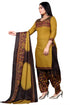 Mustard & Brown Cotton Blend Printed Unstitched Salwar Suit Material