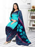 Aqua Cotton Blend Printed Unstitched Salwar Suit Material