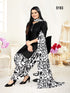 Black Cotton Blend Printed Unstitched Salwar Suit Material