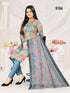 Multicolor Cotton Blend Printed Unstitched Salwar Suit Material